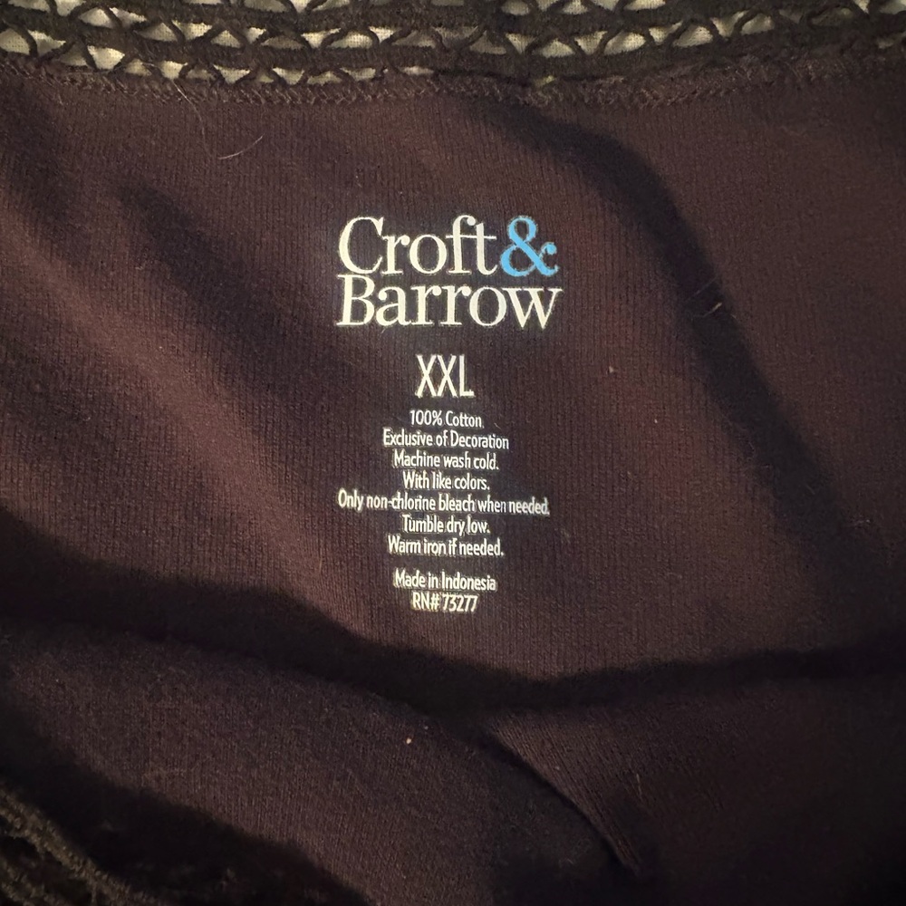 Croft & Barrow Dark Cotton Top XXL - Picture 2 of 5